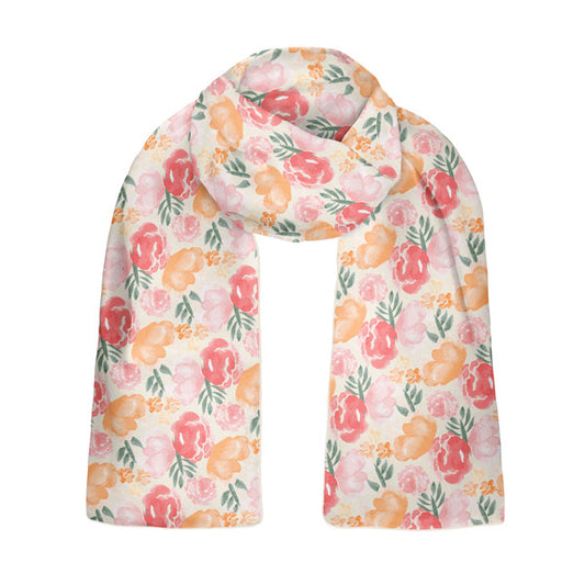 Watercolor Floral Rectangle Scarf